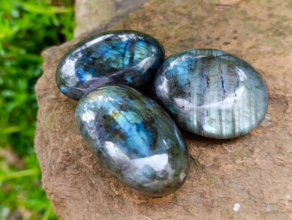 Polished Labradorite Galets x 20 From Tulear, Madagascar - Toprock Gemstones and Minerals 