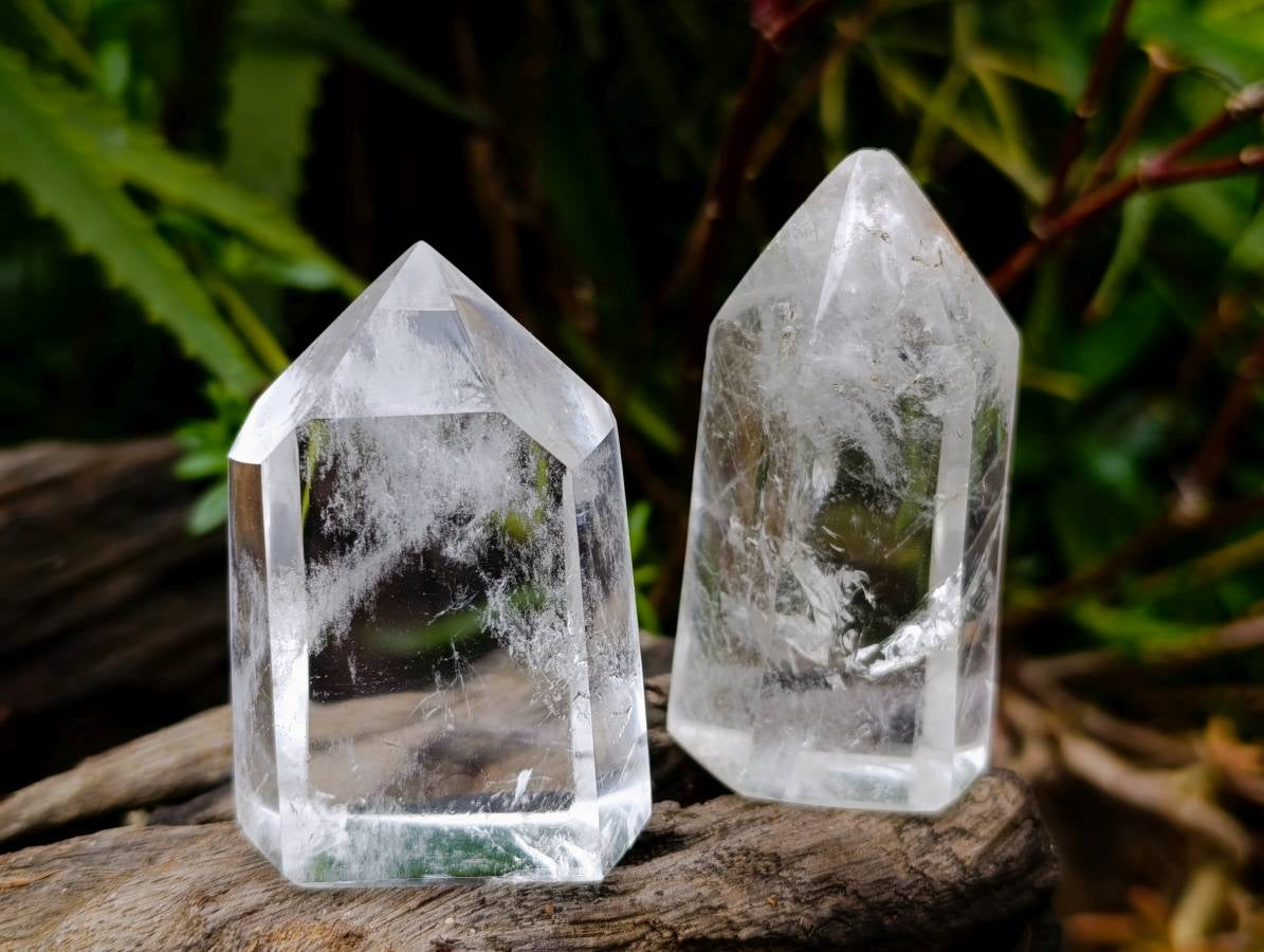 Polished Clear Quartz Crystals x 12 From Madagascar - Toprock Gemstones and Minerals 