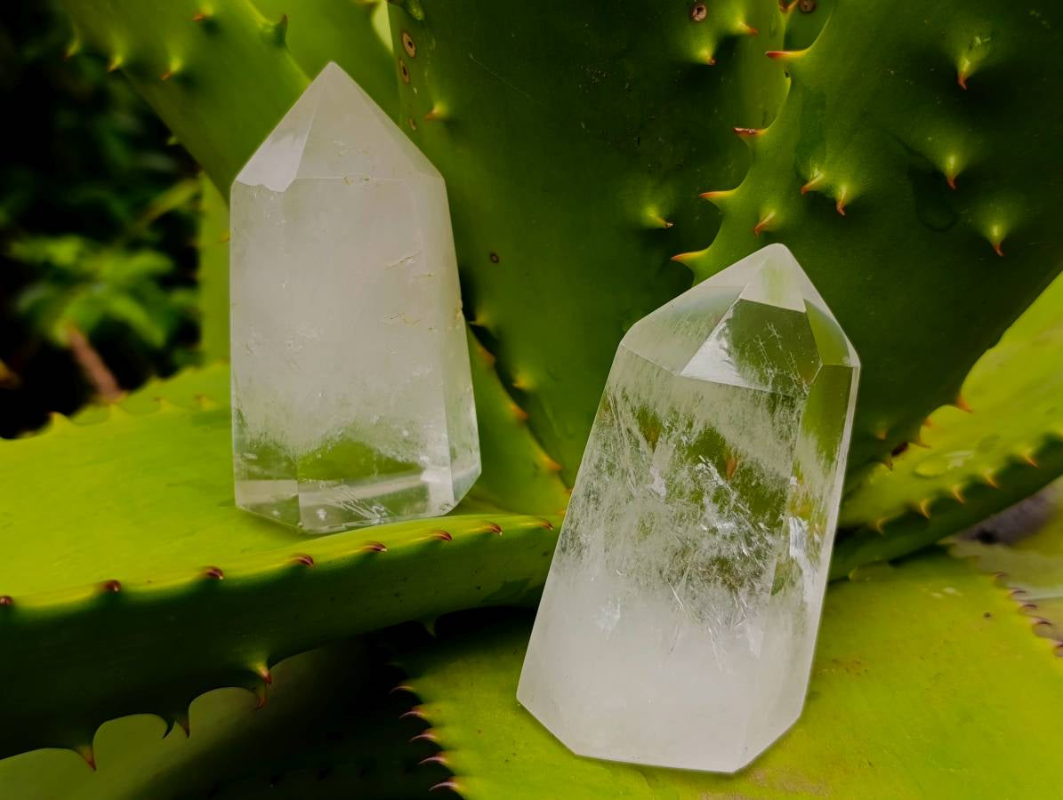 Polished Clear Quartz Crystals x 12 From Madagascar - Toprock Gemstones and Minerals 