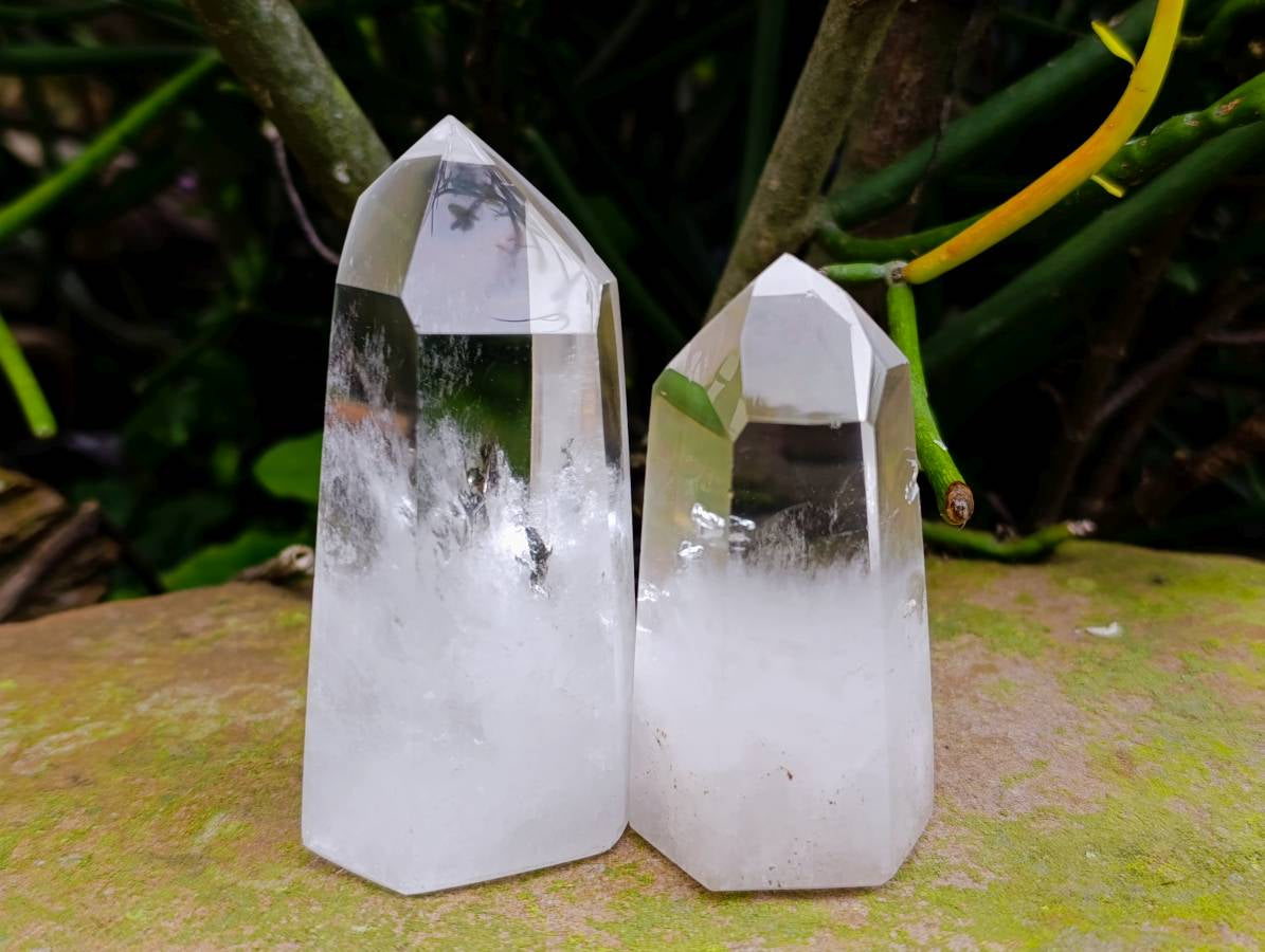 Polished Clear Quartz Crystals x 12 From Madagascar - Toprock Gemstones and Minerals 