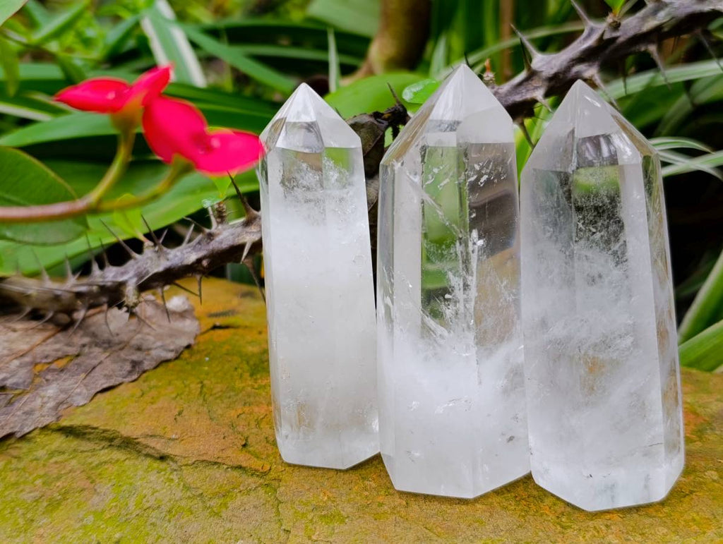 Polished Clear Quartz Crystals x 12 From Madagascar - Toprock Gemstones and Minerals 