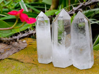 Polished Clear Quartz Crystals x 12 From Madagascar