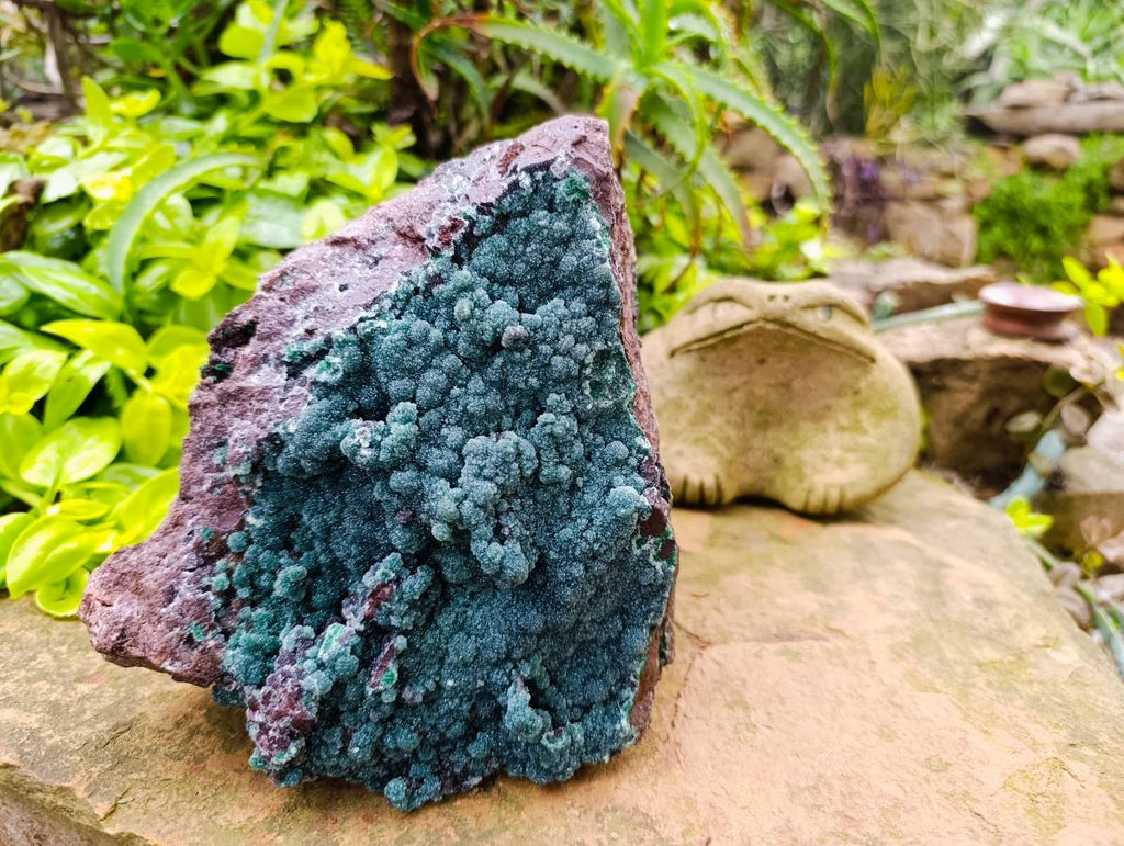 Natural Drusy Coated Malachite On Dolomite Specimen x 1 From Lupoto Mine, Congo - Toprock Gemstones and Minerals 