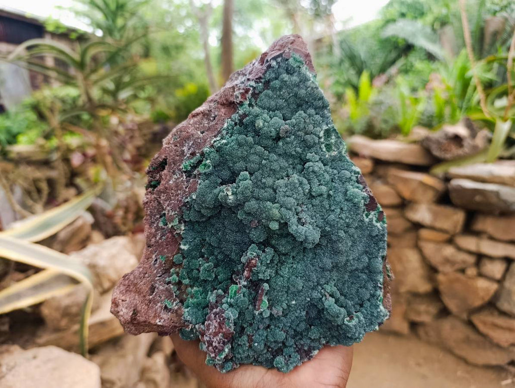 Natural Drusy Coated Malachite On Dolomite Specimen x 1 From Lupoto Mine, Congo - Toprock Gemstones and Minerals 
