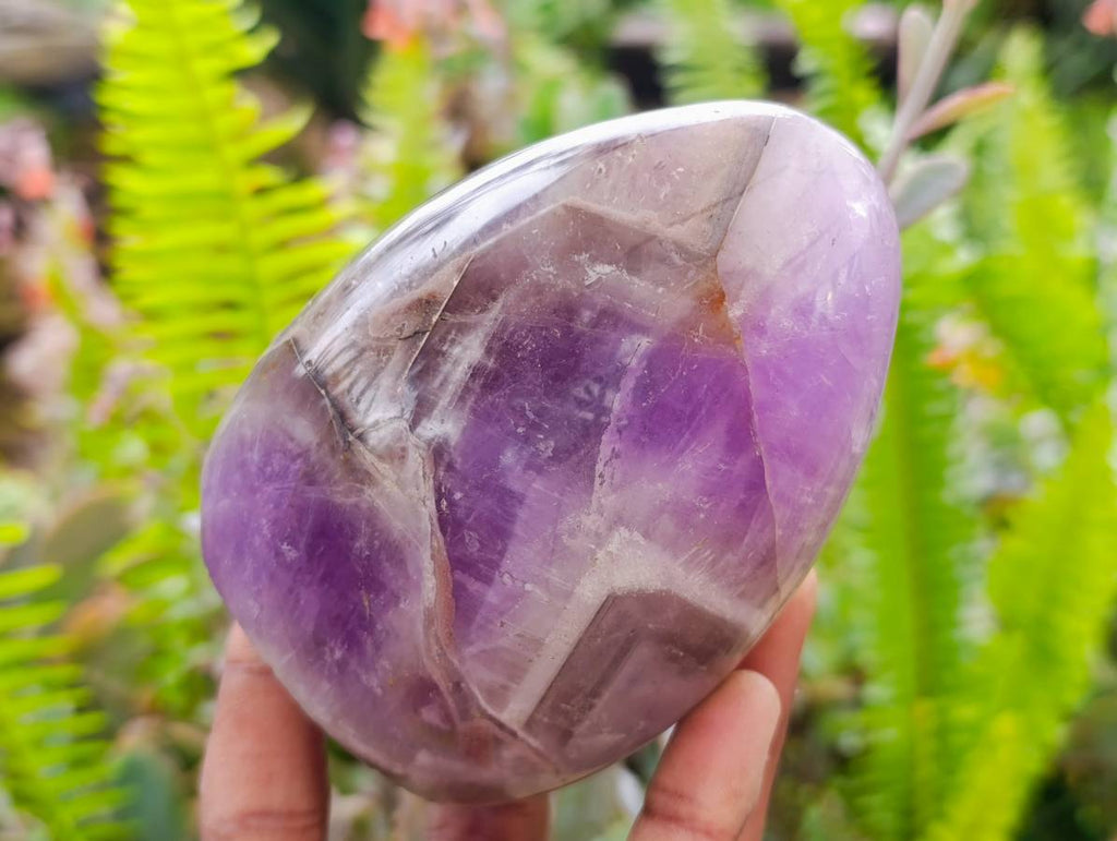 Polished Chevron Amethyst Standing Free Forms x 3 from Ankazobe, Madagascar - Toprock Gemstones and Minerals 