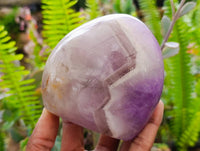 Polished Chevron Amethyst Standing Free Forms x 3 from Ankazobe, Madagascar