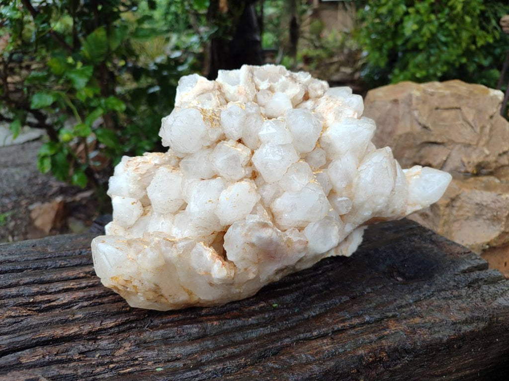 Natural Etched Window Candle Quartz Clusters x 1 From Ansirabe, Madagascar - Toprock Gemstones and Minerals 