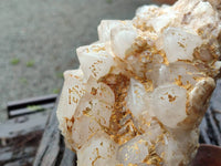 Natural Etched Window Candle Quartz Clusters x 1 From Ansirabe, Madagascar