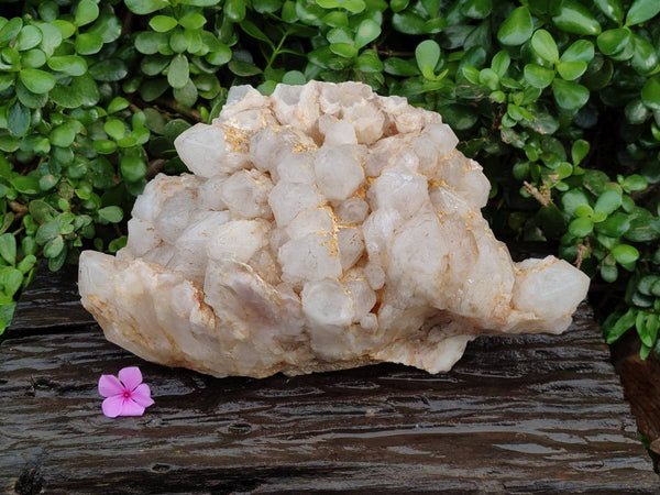 Natural Etched Window Candle Quartz Clusters x 1 From Ansirabe, Madagascar