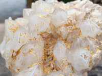 Natural Etched Window Candle Quartz Clusters x 1 From Ansirabe, Madagascar