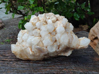 Natural Etched Window Candle Quartz Clusters x 1 From Ansirabe, Madagascar