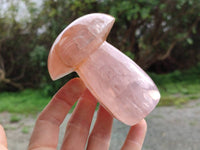 Polished Rose Quartz Mushrooms x 3 From Madagascar