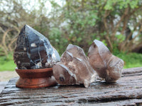 Natural Smokey Quartz Crystals x 6 From Mulanje, Malawi