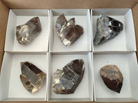 Natural Smokey Quartz Crystals x 6 From Mulanje, Malawi