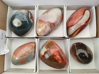 Polished On One Side Polychrome Jasper x 6 From NW Coast, Madagascar