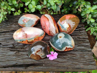 Polished On One Side Polychrome Jasper x 6 From NW Coast, Madagascar