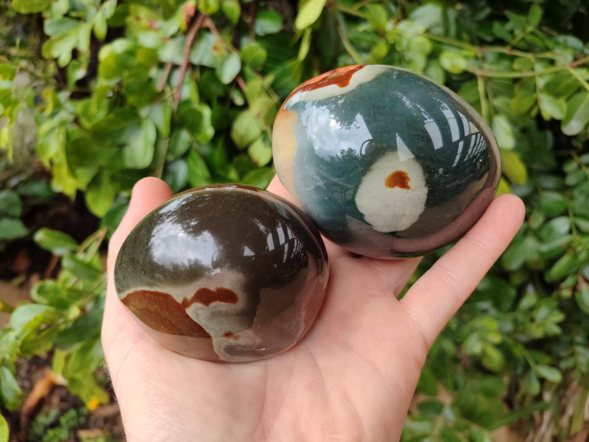 Polished On One Side Polychrome Jasper x 6 From NW Coast, Madagascar - Toprock Gemstones and Minerals 