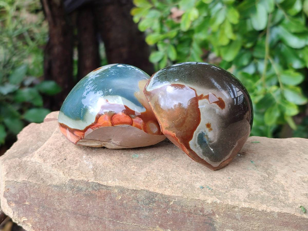 Polished On One Side Polychrome Jasper x 6 From NW Coast, Madagascar - Toprock Gemstones and Minerals 