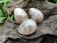 Polished Smokey Window Quartz Eggs x 35 From Madagascar