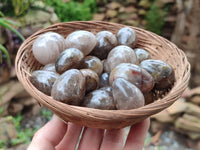 Polished Smokey Window Quartz Eggs x 35 From Madagascar
