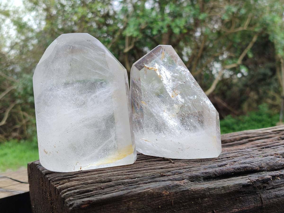 Polished Labradorite Standing Free Forms x 2 From Tulear, Madagascar - Toprock Gemstones and Minerals 