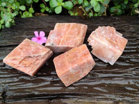 Natural Sunset Orange Calcite Specimens x 4 From Spitzkop, Namibia