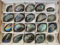 Polished Labradorite Galets x 20 From Tulear, Madagascar