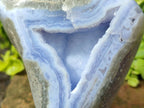 Polished Blue Lace Agate Standing Free Form Geodes x 2 From Nsanje, Malawi - Toprock Gemstones and Minerals 