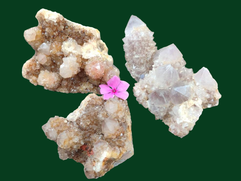 Natural Amethyst Spirit Quartz Clusters x 3 From Boekenhouthoek, South Africa - Toprock Gemstones and Minerals 