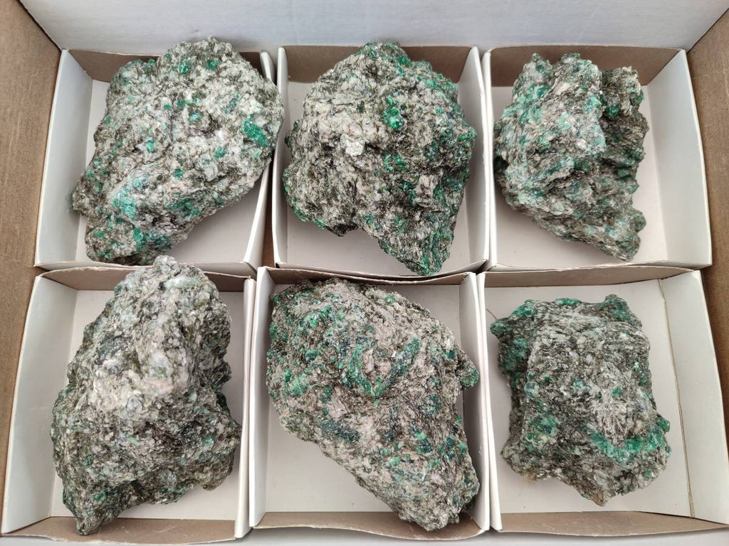 Natural Emerald Mica 'Mutokolite' Cobbed Specimens x 6 From Mutoko, Zimbabwe - Toprock Gemstones and Minerals 