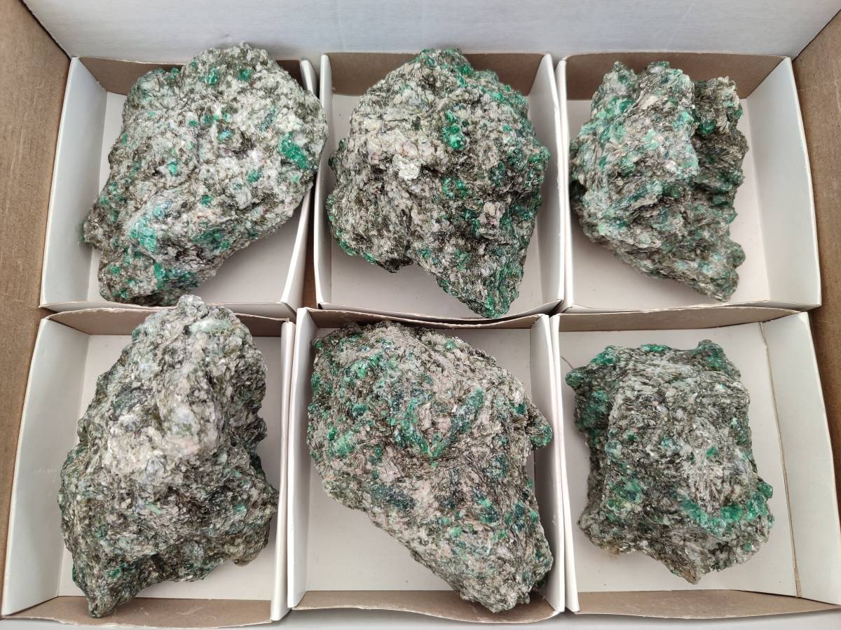 Natural Emerald Mica 'Mutokolite' Cobbed Specimens x 6 From Mutoko, Zimbabwe - Toprock Gemstones and Minerals 