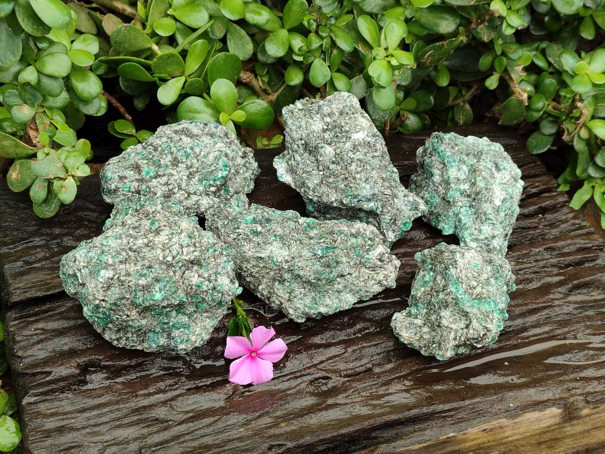 Natural Emerald Mica 'Mutokolite' Cobbed Specimens x 6 From Mutoko, Zimbabwe - Toprock Gemstones and Minerals 