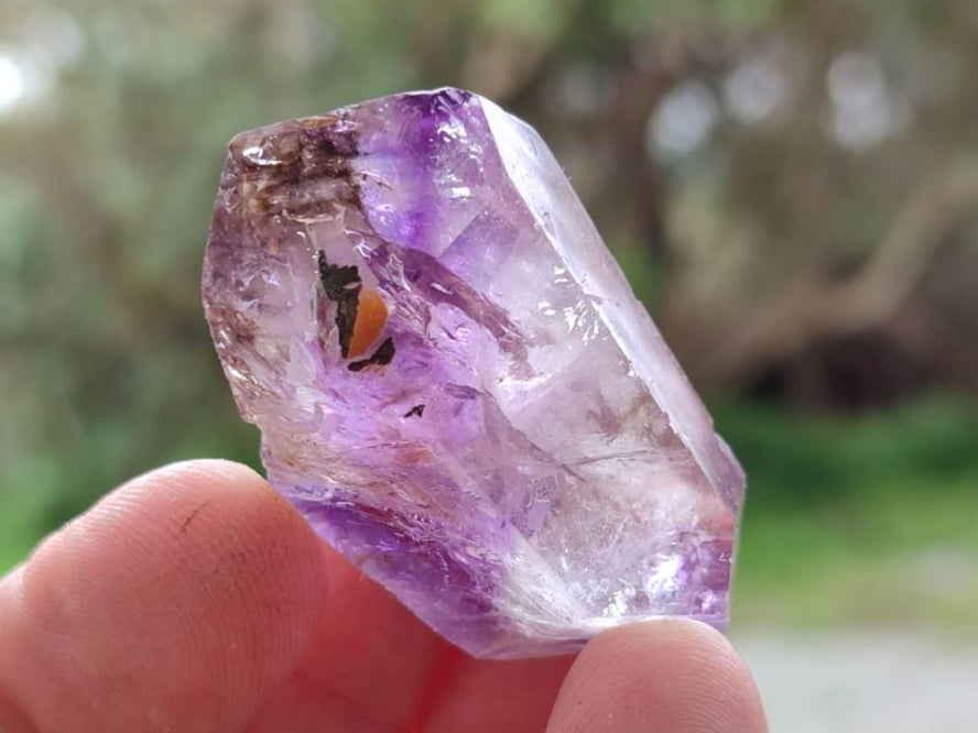 Polished Window Amethyst Crystals x 12 From Akansobe, Madagascar - Toprock Gemstones and Minerals 