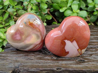 Polished Polychrome Jasper Hearts x 12 From NW Coast, Madagascar