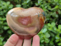 Polished Polychrome Jasper Hearts x 12 From NW Coast, Madagascar