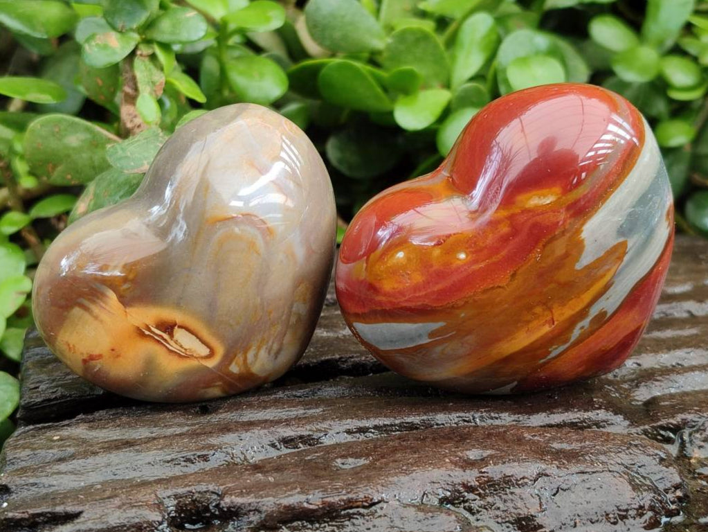 Polished Polychrome Jasper Hearts x 12 From NW Coast, Madagascar - Toprock Gemstones and Minerals 