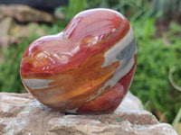 Polished Polychrome Jasper Hearts x 12 From NW Coast, Madagascar