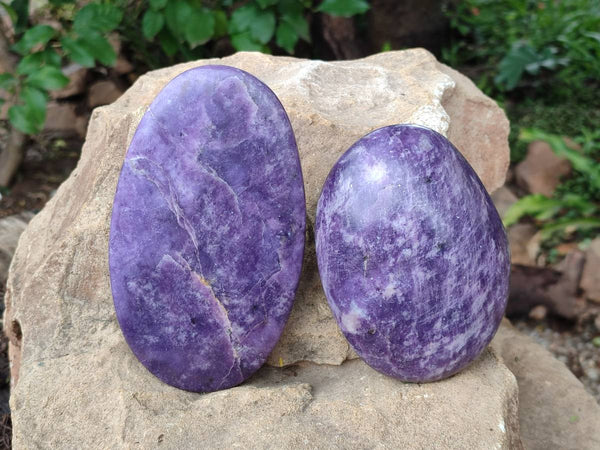 Polished Lepidolite Free Forms x 2 From Zimbabwe