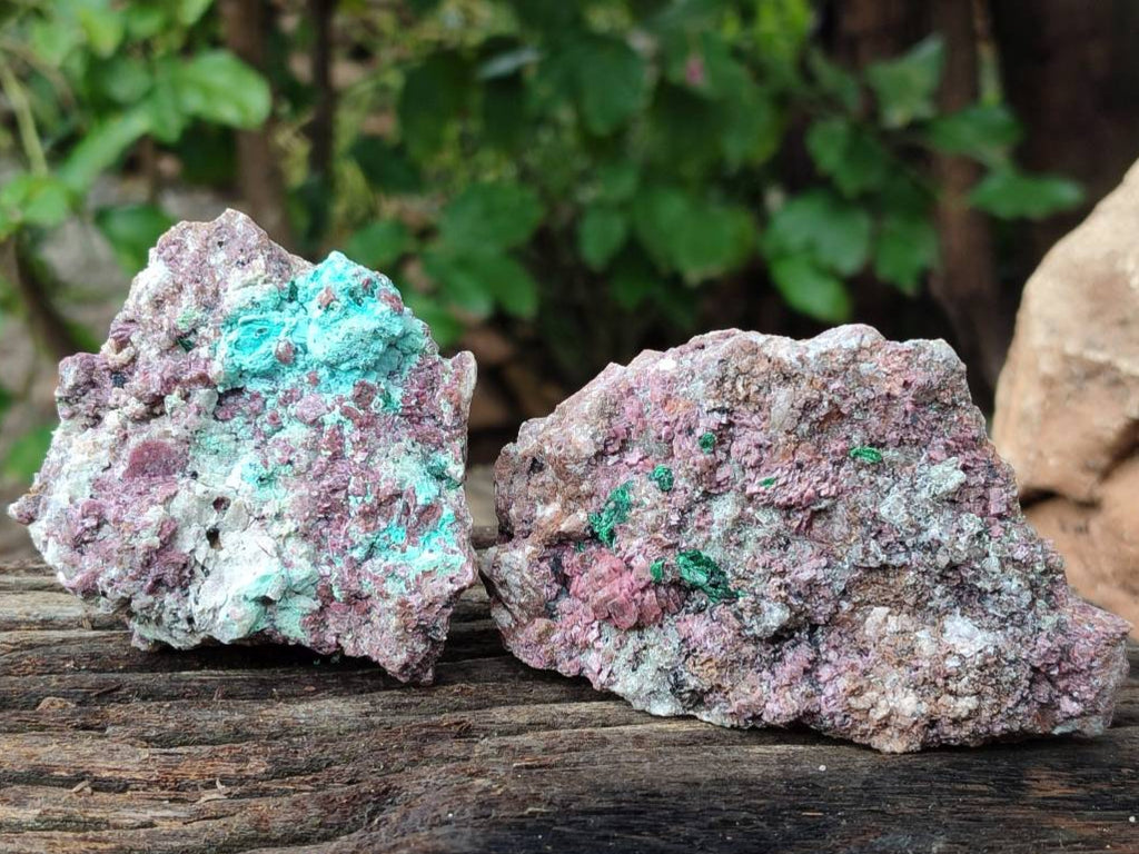 Natural Salrose Cobaltion Dolomite with Malachite Specimens x 6 From Kakanda, Congo - Toprock Gemstones and Minerals 