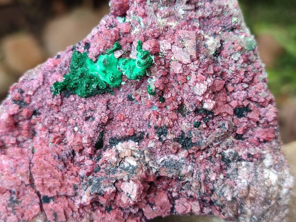 Natural Salrose Cobaltion Dolomite with Malachite Specimens x 6 From Kakanda, Congo - Toprock Gemstones and Minerals 