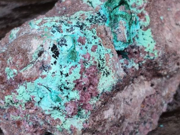 Natural Salrose Cobaltion Dolomite with Malachite Specimens x 6 From Kakanda, Congo - Toprock Gemstones and Minerals 