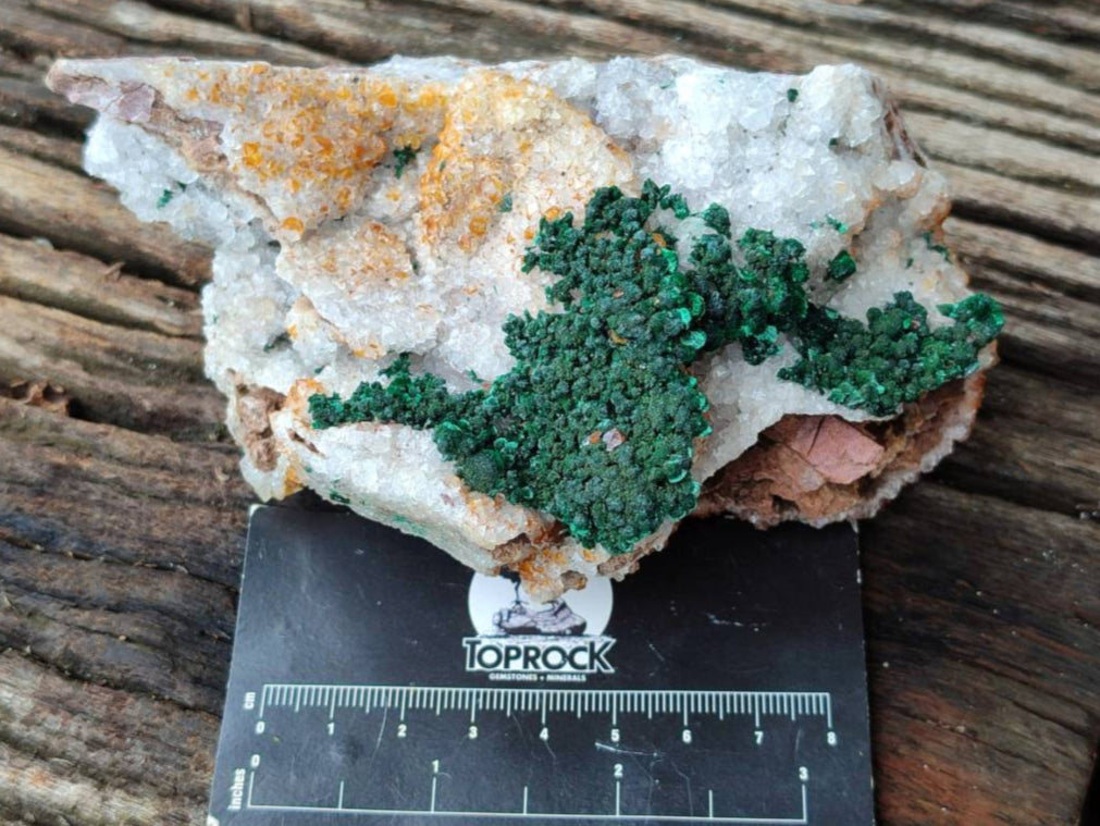 Natural Silky Ball Malachite and Drusy Quartz On Dolomite Matrix Specimens x 2 From Mindingi Mine, Kambove, Congo - Toprock Gemstones and Minerals 