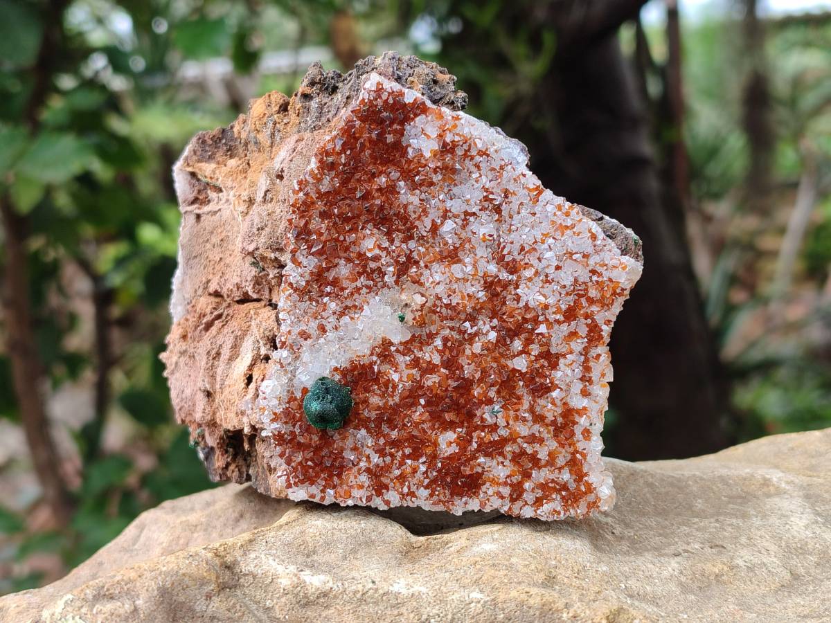 Natural Silky Ball Malachite and Drusy Quartz On Dolomite Matrix Specimens x 2 From Mindingi Mine, Kambove, Congo - Toprock Gemstones and Minerals 