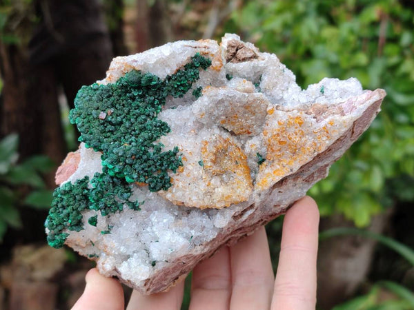 Natural Silky Ball Malachite and Drusy Quartz On Dolomite Matrix Specimens x 2 From Mindingi Mine, Kambove, Congo