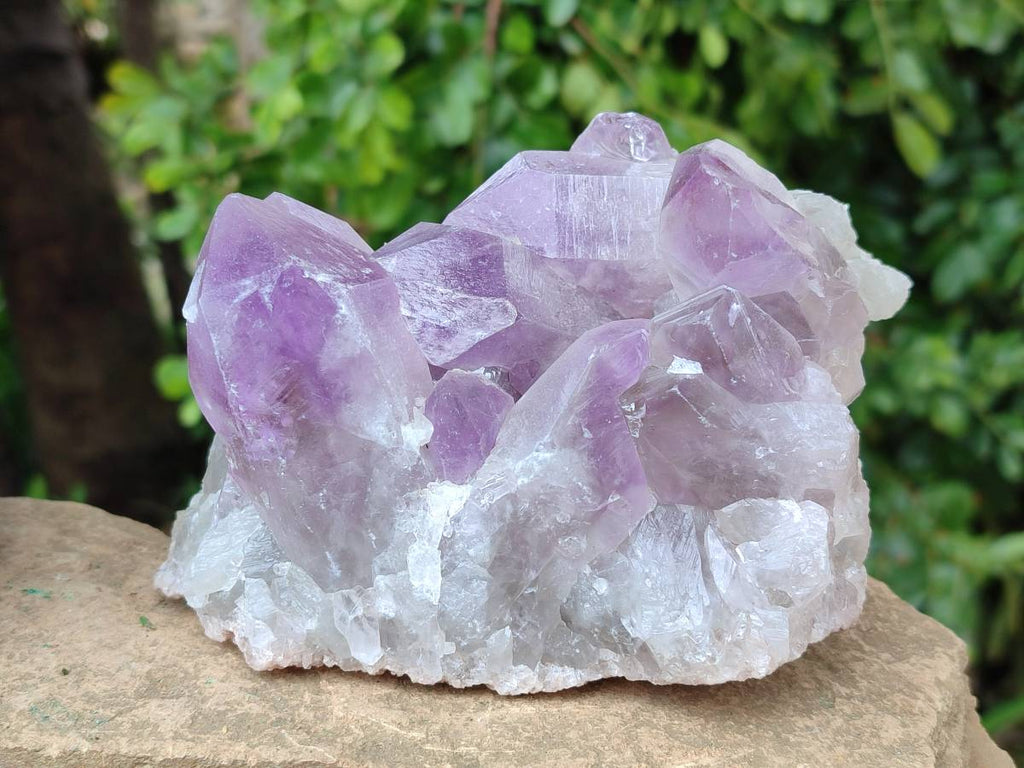 Natural Jacaranda Amethyst Quartz Clusters x 2 From Mumbwa, Zambia - Toprock Gemstones and Minerals 