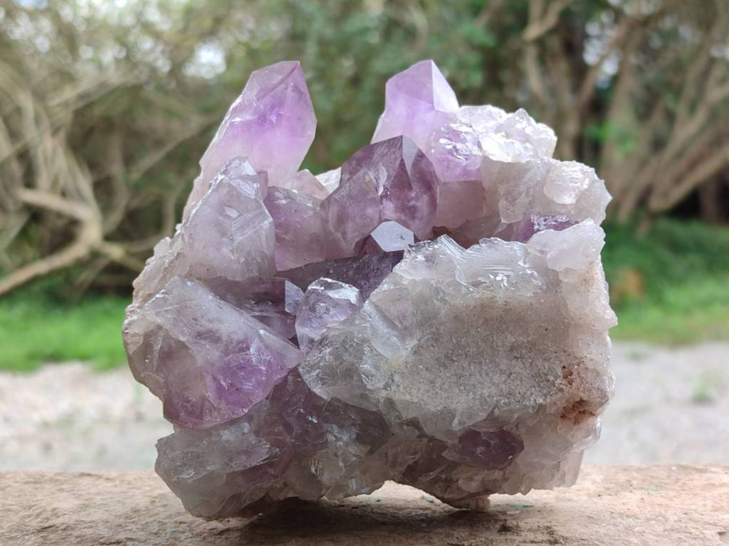 Natural Jacaranda Amethyst Quartz Clusters x 2 From Mumbwa, Zambia - Toprock Gemstones and Minerals 