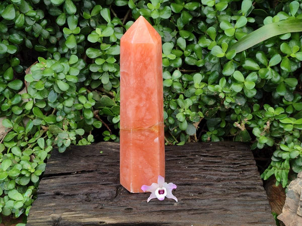 Polished Orange Twist Calcite Standing Tower x 1 From Maevantanana, Madagascar