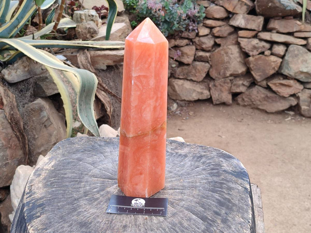 Polished Orange Twist Calcite Standing Tower x 1 From Maevantanana, Madagascar - Toprock Gemstones and Minerals 