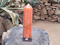 Polished Orange Twist Calcite Standing Tower x 1 From Maevantanana, Madagascar