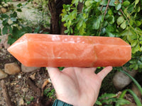 Polished Orange Twist Calcite Standing Tower x 1 From Maevantanana, Madagascar